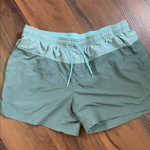 Columbia Light Teal and Sage Two-Tone Shorts